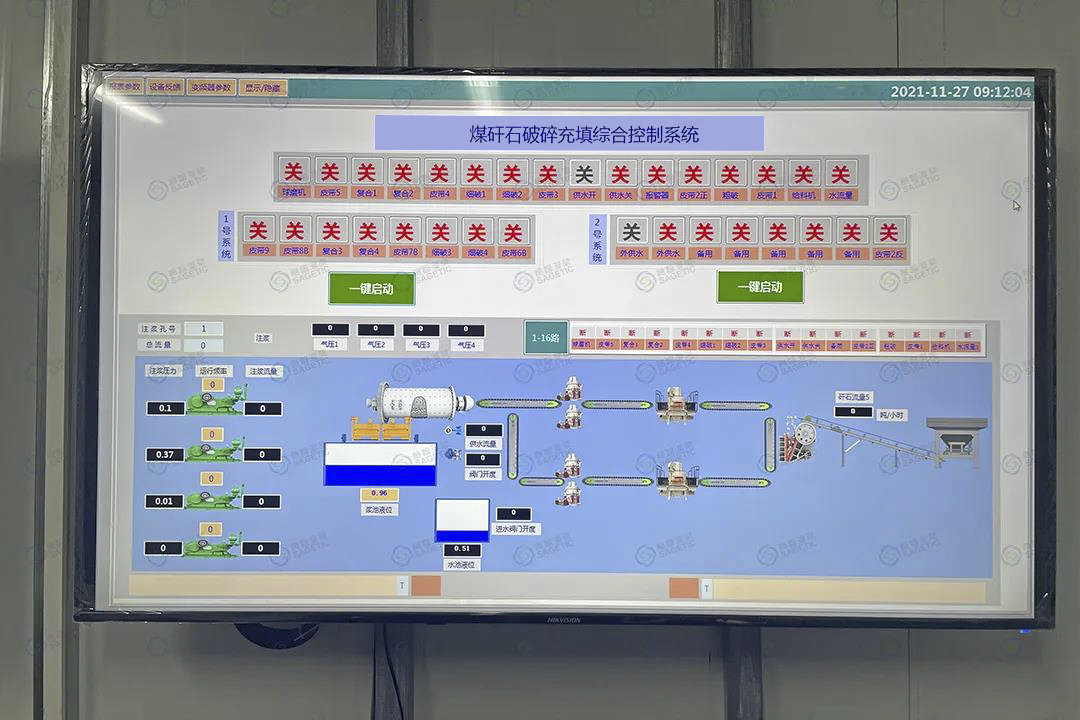 煤矿煤矸石破碎充填综合控制系统